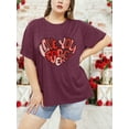 thumbnail image 5 of XCHQRTI Womens Love Heart T-Shirts Valentine's Day Graphic Tees Short Sleeve Plus Size Tops, 5 of 7