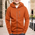 thumbnail image 2 of Boys Fleece Hoodie Full Zip Hooded Sweatshirts Teen Girls Slim Fit Jacket Long Sleeve Warm Outerwear with Zipper Pockets Coat, 2 of 6