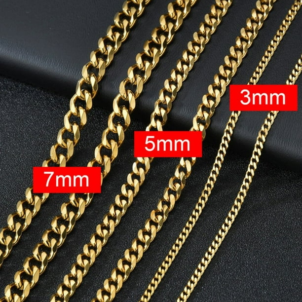 Collar Cadena Enlace cubano Moda Oro Plata Color Joyería Titanio Metal Acero inoxidable Moda Cn (Origen) para hombres y mujeres Tan Jianjun unisex