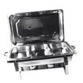 thumbnail image 1 of Rectangle Chafing Dish Buffet Set, Catering Serve Chafer Stainless Steel Large Capacity  for Big Parties, 1 of 7