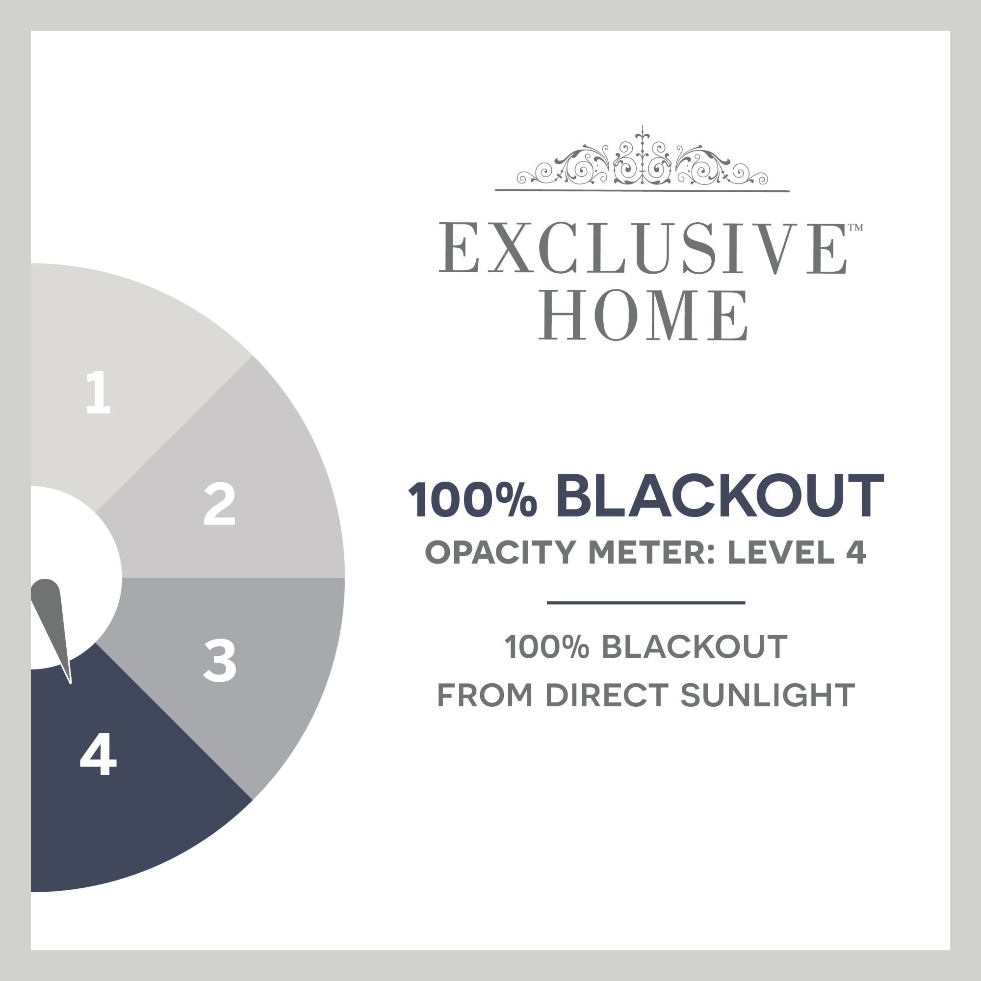 Exclusive Home Burke 100% Blackout Grommet Top Curtain Panel Pair, 52"x84", Dark Grey, Set of 2