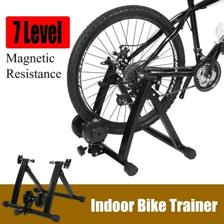 Bike Exercise Stand,Ymiko Foldable Steel Indoor Bicycle Bike Trainer 7 Level Resistance Bicycle Exercise Training