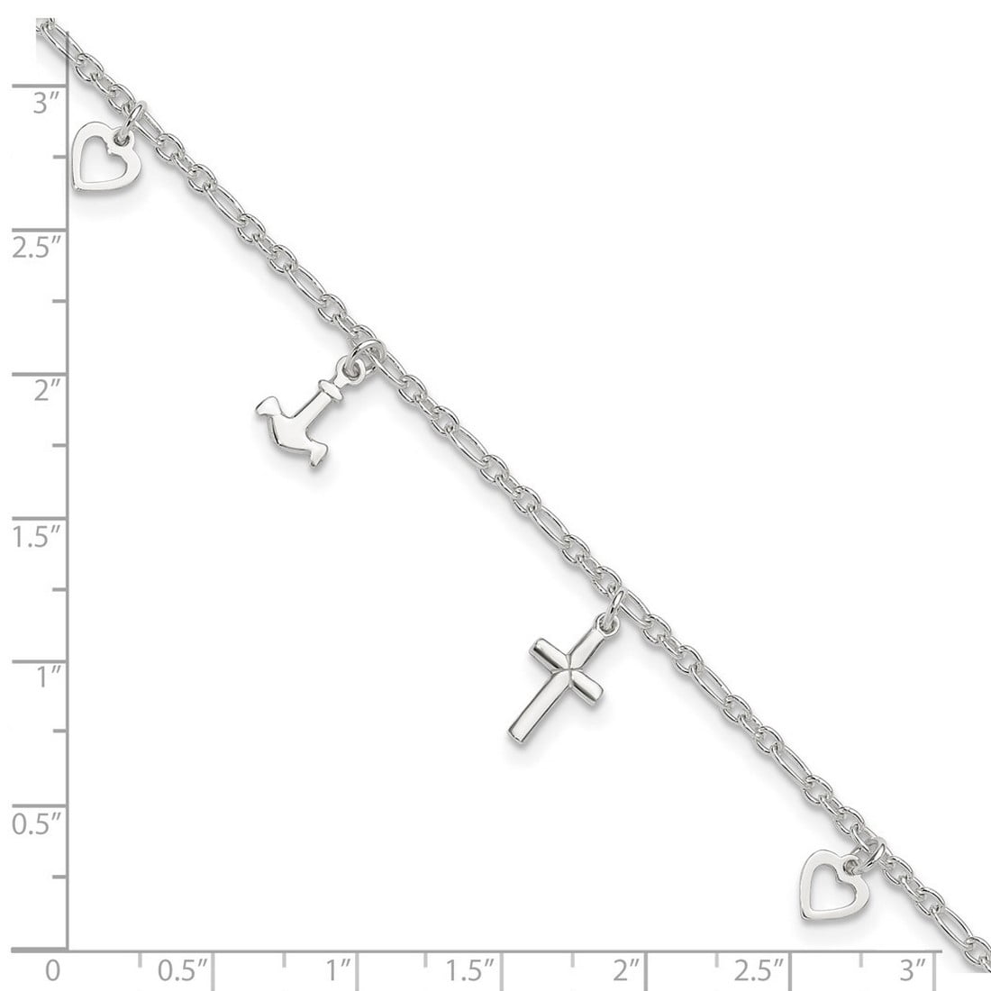 925 Sterling Silver Polished Fancy Lobster Closure Anklet 10 Inch Lobster Claw 2mm Wide Anklet for Women