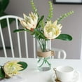 thumbnail image 2 of Artificial Flowers Fake Protea Cynaroides:Faux Protea Flower Arrangements,Silk Flowers for Home Decor Indoor Wedding Table Centerpieces,3pcs (Champagne), 2 of 7