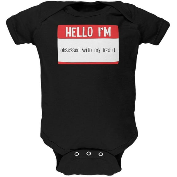 Halloween Hello I'm Obsessed With My Lizard Black Text Soft Baby One Piece Black 9-12 M