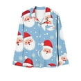 thumbnail image 3 of Lorytime Christmas Pjs Set for Women Santa Claus Long Sleeved Collared Tops Elastic Waist Pants Cozy Sleepwear Gift, 3 of 4