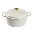 thumbnail image 1 of Mainstays 4.75 Quart Round Enameled Cast Iron Dutch Oven with Lid, White, Hand Wash Only, 1 of 9