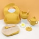thumbnail image 1 of Plato de silicona para la cena, babero para bebé, cuenco para bebé, vajilla para niños, mantel individual, cuchara, tenedor, juego de taza para refrigerio resistente a caídas, 1 of 6