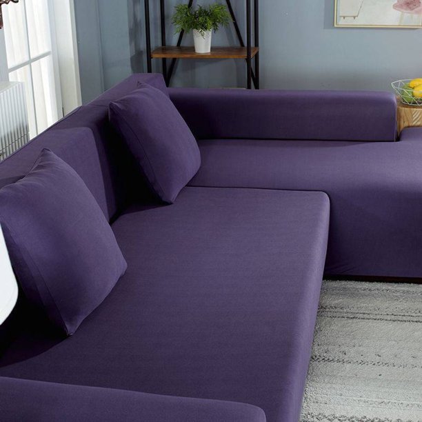 Velvet Sofa Slipcover For L Shaped Sofa, Soft Elastic Sofa Slipcover