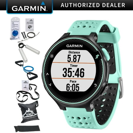 Garmin Forerunner 235 GPS Sport Watch with Wrist-Based Heart Rate Monitor - Frost Blue (010-03717-48) with 7-Piece Fitness (Best Wrist Based Heart Rate Monitor)