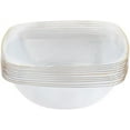 thumbnail image 2 of EcoQuality 6 oz Clear Plastic Square Bowls with Gold Rim - Disposable Plastic Soup Bowls, Heavy Duty Plastic Salad Bowls, Dessert Bowl for Baby Showers, Weddings, Birthday Party (10), 2 of 3