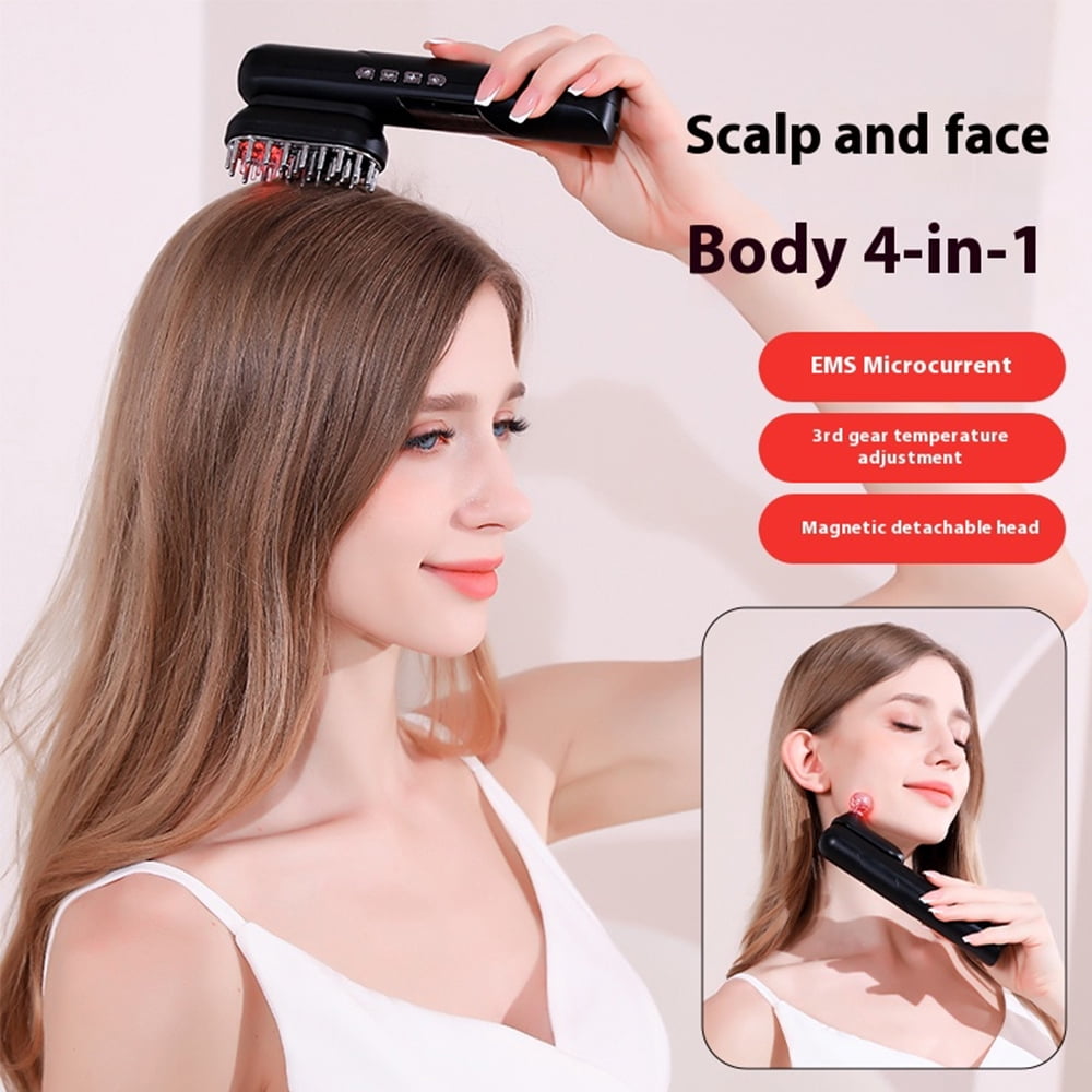 4 in 1 Electric Massage Comb Head Scalp Massager Brush for Hair Growth Anti Loss Scalp Essence Oil Applicator