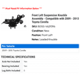 thumbnail image 2 of Front Left Suspension Knuckle Assembly - Compatible with 2009 - 2013 Toyota Corolla 2010 2011 2012, 2 of 2