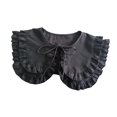 thumbnail image 4 of Rongfmy Women Double Ruffle Fake Collar Detachable False Collar for Sweater Sweaters Black, 4 of 9