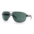 thumbnail image 4 of Mens Luxurious Euro Gentlemanly Rectangle Agent Metal Rim Sunglasses Gunmetal - Green, 4 of 8