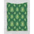 thumbnail image 1 of Floral Tapestry, Sketchy Doodle Outline Ornamental Pattern in Green and Yellow Shades, Wall Hanging for Bedroom Living Room Dorm Decor, 60W X 80L Inches, Sea Green Pale Yellow, by Ambesonne, 1 of 2
