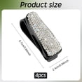 thumbnail image 2 of Soporte para gafas de sol para parasol de coche, 4 unidades, clip para gafas, colgador con brillantes diamantes de imitación, clip para tarjeta/boleto (negro), 2 of 7