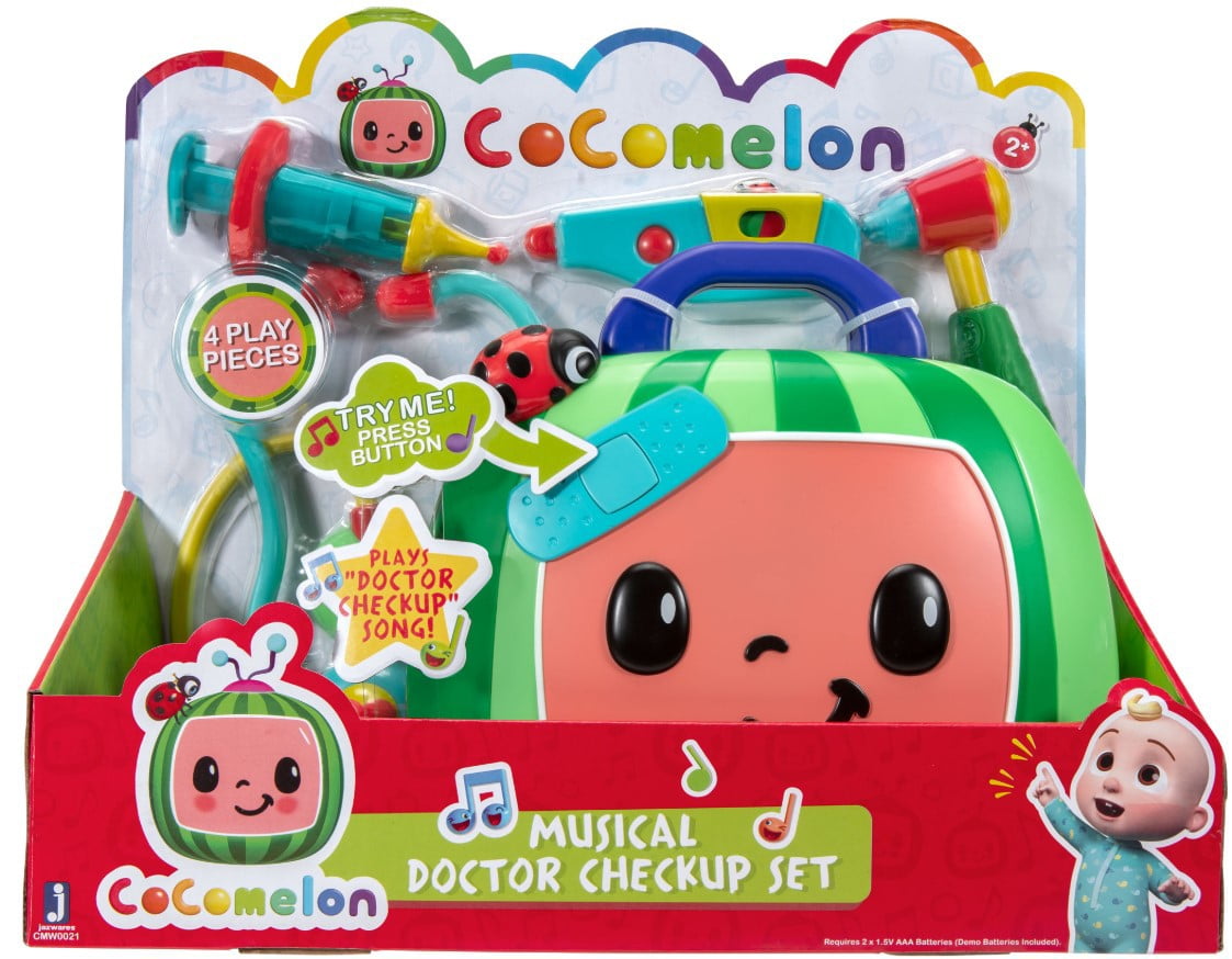 Cocomelon Musical Doctor Checkup Set and Cocomelon Feature Vehicle School Bus 