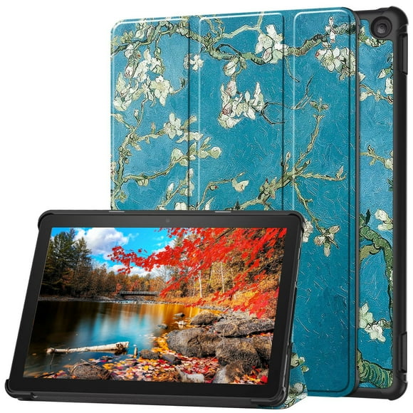Tablet Case For Amazon All-new Kindle Fire HD 10 Tablet 13th Generation 2023 Release 10.1" Hard PC Case Shockproof Trifold Stand apricot blossom