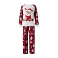 thumbnail image 2 of Elippeo Family Matching Christmas Pajamas Sets Long Sleeve Elk Print Tops + Plaid Pants Long Sleeve Patchwork Jumpsuit, 2 of 10