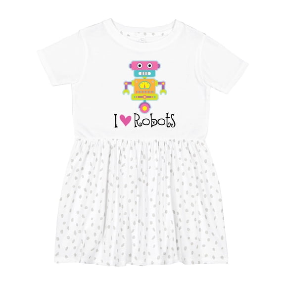 Inktastic Robotics Girl I Love Robots Girls Toddler Dress