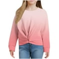 thumbnail image 3 of QQAMB Girls Long Sleeve Shirts Crewneck Gradient Color Cute Tops Tween Girls Sweatshirt Fall Trendy Youth Preppy Teen Girl Clothes,7 Years, 3 of 8