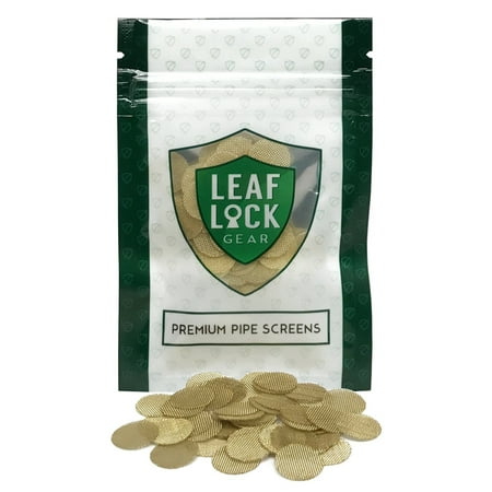 - 50 Leaf Lock Gear Premium Brass Tobacco Pipe Screen Filters - 1/2