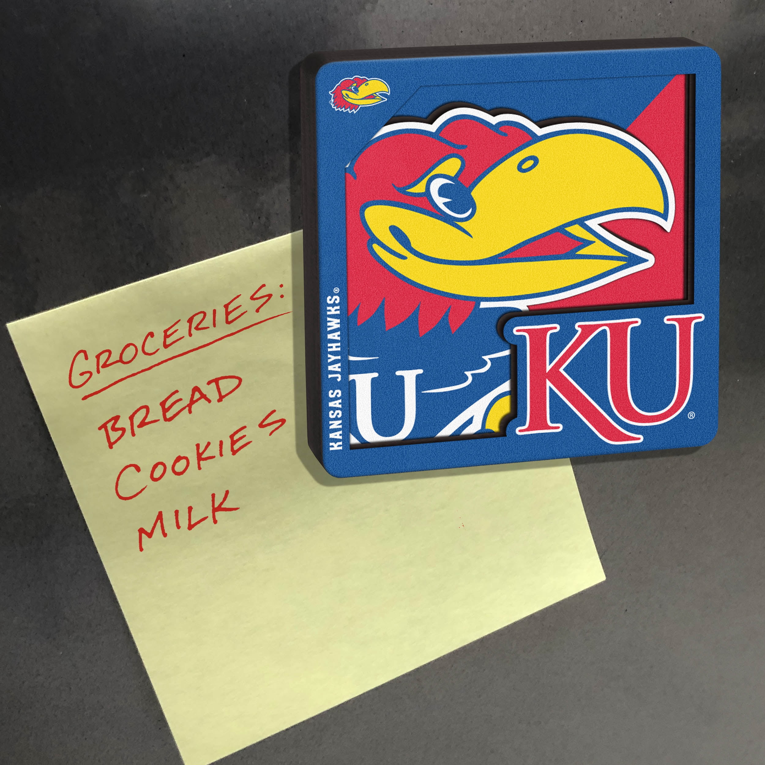 YouTheFan NCAA Kansas Jayhawks 3D Logo Series Magnet