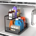 thumbnail image 2 of 2-Tier Sliding Under Sink Organizer - Rustproof Metal Storage for Kitchen & Bathroom Cabinets, 2 of 6
