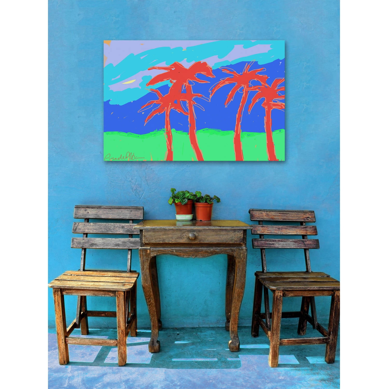 Marmont Hill "California Palms" by Arthur Pina Painting Print on Wrapped Canvas