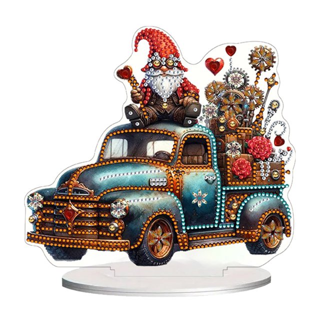 5D DIY Diamond Art Decoraciones Mesa Kits Arte Diamante Escritorio Kit Adornos Un Lado Hecho A Mano Robot Oso Coche Perro Gato Motocicleta Rosa para Oficina en El