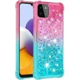 thumbnail image 3 of case for Samsung Galaxy A22 5G Case (Not 4G),Creativity Clear Gradient Quicksand Glitter Flowing Liquid Floating TPU Case Bling Diamond Sparkle Cover for Samsung Galaxy A22 5G JB Powder Blue, 3 of 14