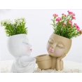 thumbnail image 6 of Face Head Plant Flower Pot, Kissing Girl Flowerpot, Lady Head Flower Pot, Female Kiss Faces Small Resin Art Succulent Pots for Indoor Outdoor Plants, 6 of 6