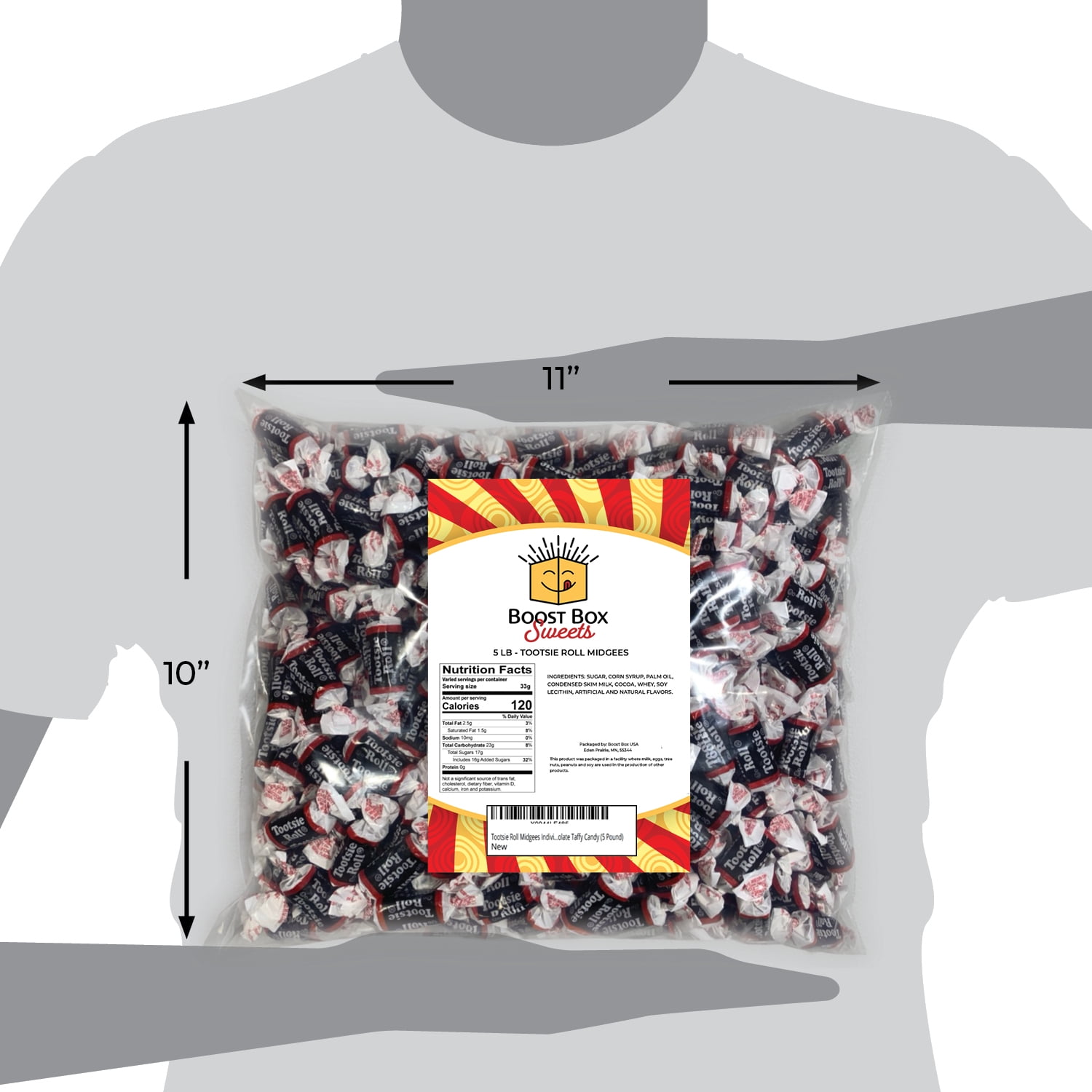 Tootsie Roll Midgees Individually Wrapped Bulk Classic Chewy Chocolate Taffy Candy (5 Pound)