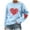Light Blue, variant on HAiming Valentine Womens Trendy Graphic Shirt Casual Long Sleeve Crew Neck Pullover Top Cute Outfit