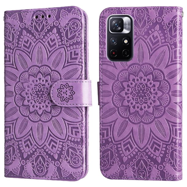 Funda tipo cartera GANGXUN para Xiaomi Poco M4 Pro 5G , diseño girasol, cuero PU, soporte, cierre magnético, tarjetero