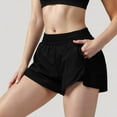 thumbnail image 3 of Women's High Waist Running Shorts with Built-In Liner and Side Pockets for Storage - Medium, Black, 3 of 7