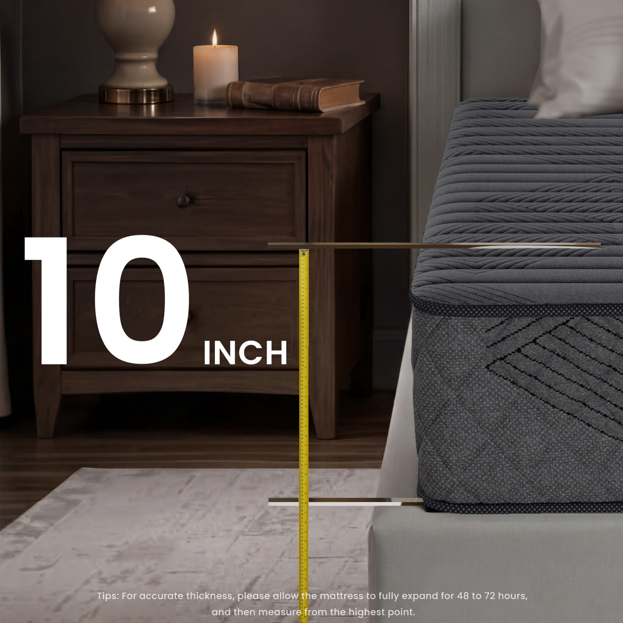 POSMOND Full Size Mattress 10 inch Hybrid Mattress in a Box with Pocket Spring,Medium Firm Mattresses for Back & Stomach Sleepers,CertiPUR-US Certified