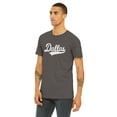 thumbnail image 2 of Daxton Adult Unisex Tshirt Dallas Script with Texas Vertical on the Back, Charcoal White, L, 2 of 3