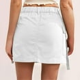 thumbnail image 3 of Cavosen Womens Skirts Mini Skort Cargo Skirts Summer Skirts Low Rise Plain Pencil Skirts Butt Lift Workwear Dress Button Zipper with Pocket Athletic Beachwear Resortwear White L, 3 of 6