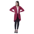 thumbnail image 2 of Moomaya Cardigan Long en Coton à Manches Longues Hi-Lo pour Femmes, 2 of 7