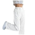 thumbnail image 3 of TRUBKH Corduroy Pants Women Straight Leg Pants Women Womens Cargo Pants with Pockets Fall Bottoms for Women Concert Pants for Women Elastic Waist Corduroy Pants for Women Cute Pants for Women White L, 3 of 9