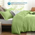 thumbnail image 3 of 1- Piece Premium Duvet Cover -Super King (116" x 98") Size - 400 Thread Count, Ultra Soft Egyptian Cotton Comforter Cover with Zipper Closure & Corner Ties, Sage Solid, 3 of 7