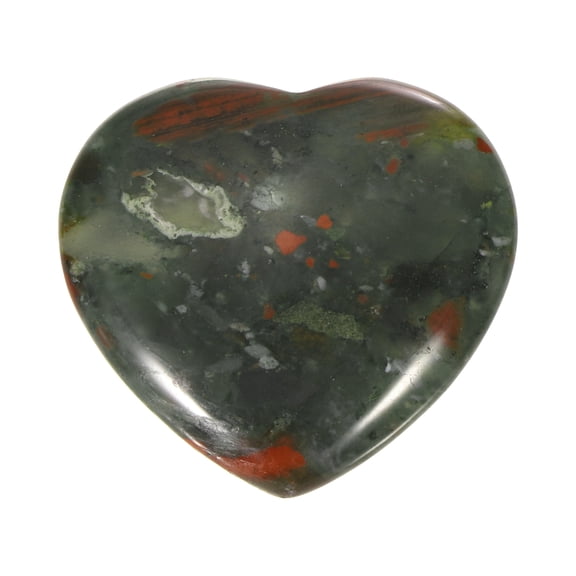 Uxcell Thumb Worry Stone for Anxiety, 1.2" Natural Heart Crystal Stone, Polished Gemstone Hand Carved Pocket Rock Anxiety Crystals for Women Stress Gifts Meditation, Green Red
