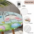 thumbnail image 6 of Easter Fitted Tablecloth with Elastic Edged, Round Table Cloth for Dining Table, Spring Easter Eggs Bunny Farmhouse Wooden Grain Waterproof Oil Proof Table Cover for Indoor Outdoor 45"-54", 6 of 8