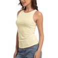 thumbnail image 5 of Women's Crewneck Racerback Ribbed Tank Tops Summer Basic High Neck Sleeveless Slim Fit Crop Tops, 5 of 6