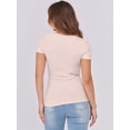 thumbnail image 5 of ANRABESS Short Sleeve Tops for Women Trendy Scoop Neck Summer Tops Shirts Ribbed Knit Slim Fitted Basic Tees Spring Casual Clothes Beige S, 5 of 8