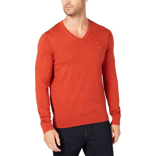 Michael Kors suéter de punto clásico para hombre, naranja, grande