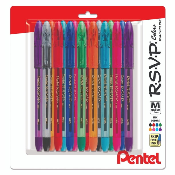 Bolígrafos Pentel RSVP Medium Point 1.0 mm - 8 colores x16