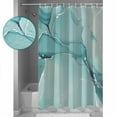 thumbnail image 4 of Turquoise Waterproof Fabric Shower Curtain, Modern Marble Ink Painting Abstract Art Shower Curtain for Bathroom Curtains Bathtubs Hotel Washable Shower Curtains with 12 Hooks Standard 60x72, 4 of 6